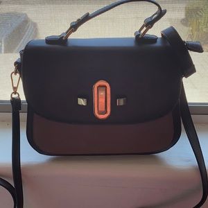 Vintage Faux Leather Purse with Gold Hardware